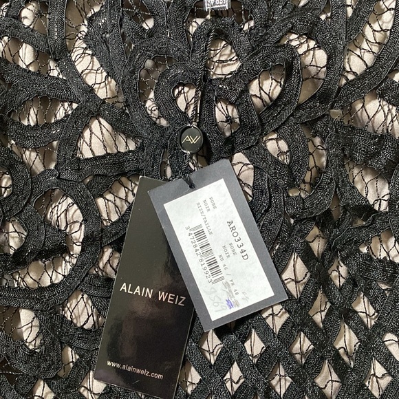 Alain Weiz Beautiful Black Detailed Lined Sexy Maxi Dress New With Tags - Picture 10 of 16